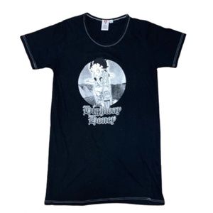 Betty Boop HIGHWAY HONEY black Womens medium short sleeved